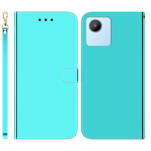 

For Realme C30 Imitated Mirror Surface Flip Leather Phone Case(Mint Green)