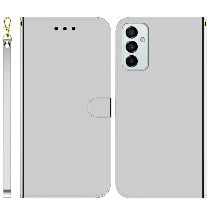 

For Samsung Galaxy M13 4G Imitated Mirror Surface Flip Leather Phone Case(Silver)