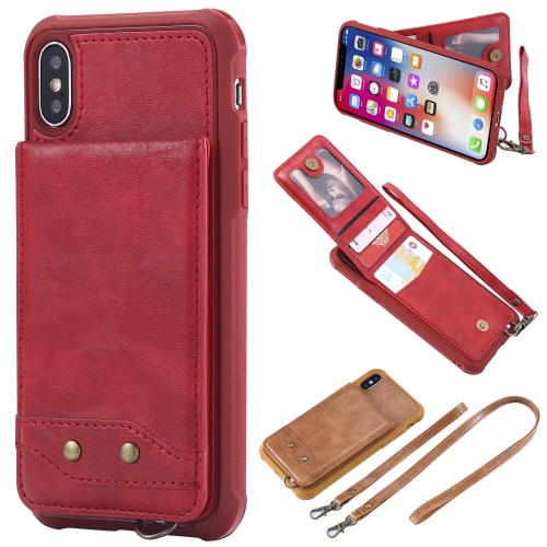 Carcasa Protectora Iphone Xr Tarjetas Función Soporte - Roja con