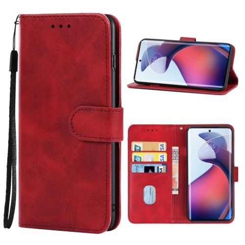 

For Motorola Moto G72 Leather Phone Case(Red)