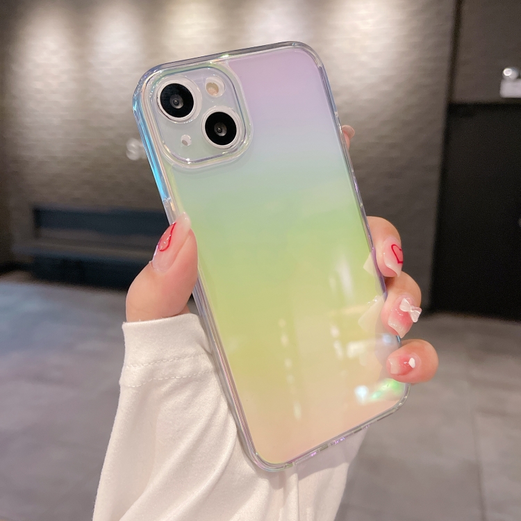 

For iPhone 14 Color Plated Acrylic + TPU Phone Case(Gradient Rainbow)