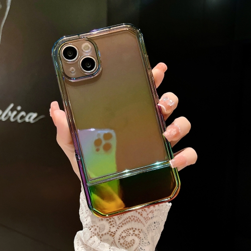 

For iPhone 14 Pro Max Color Plated Invisible Holder Phone Case(Black)