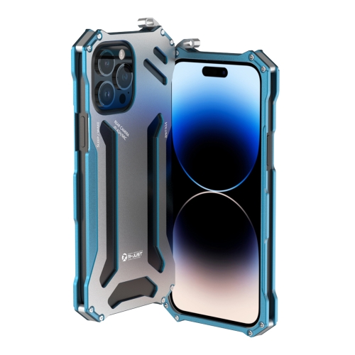 

For iPhone 14 Pro R-JUST RJ17 Shockproof Armor Metal Phone Case(Blue)