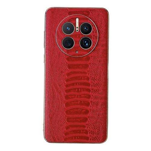 

For Huawei Mate 50 Pro Genuine Leather Weilai Series Nano Plating Phone Case(Red)