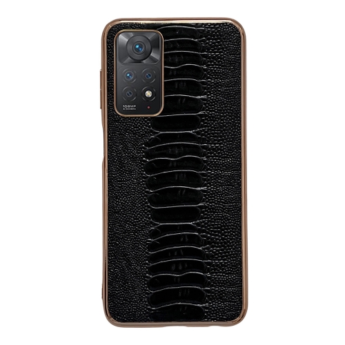 

For Xiaomi Redmi Note 11 Pro 4G Global/5G Global/Note 11E Pro Genuine Leather Weilai Series Nano Plating Phone Case(Black)