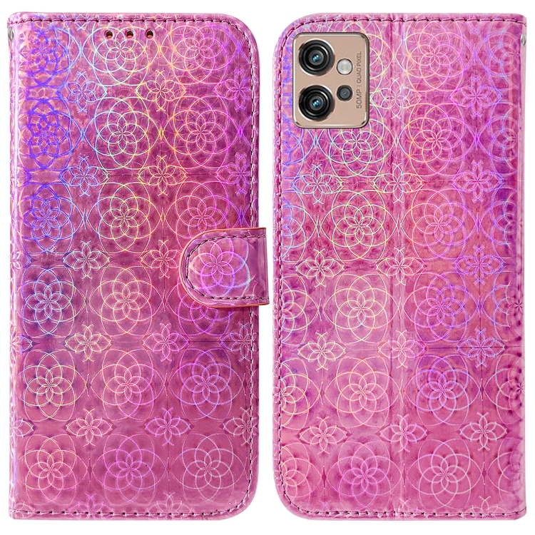 

For Motorola Moto G32 Colorful Magnetic Buckle Leather Phone Case(Pink)