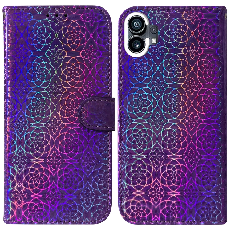

For Nothing Phone 1 Colorful Magnetic Buckle Leather Phone Case(Purple)