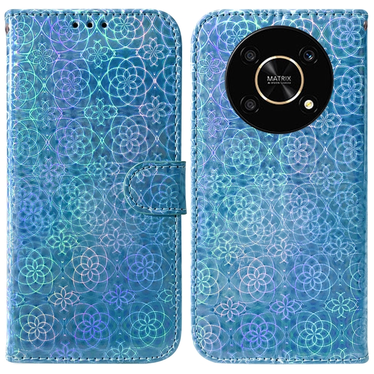 

For Honor X9 / X9 5G Colorful Magnetic Buckle Leather Phone Case(Blue)