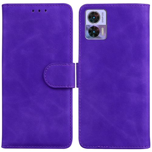 

For Motorola Edge 30 Neo / Edge 30 Lite Skin Feel Pure Color Flip Leather Phone Case(Purple)