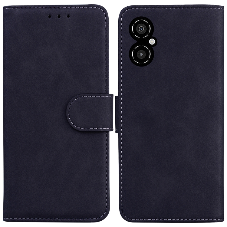 

For Xiaomi Poco M4 5G Skin Feel Pure Color Flip Leather Phone Case(Black)