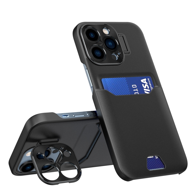 

For iPhone 14 Pro Invisible Holder Phone Case(Black)