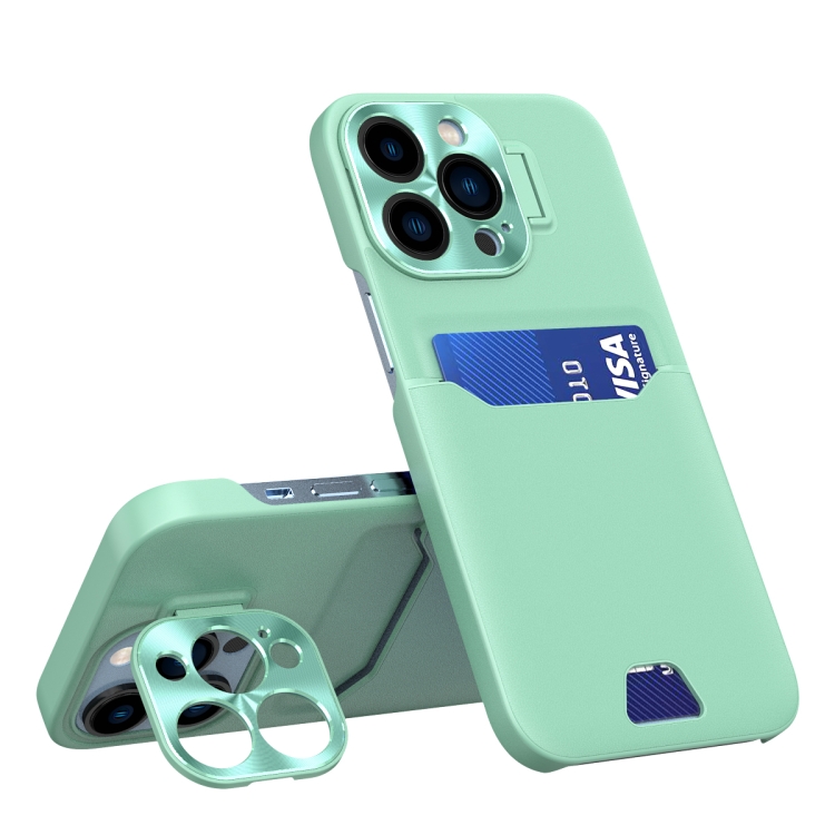

For iPhone 13 Pro Max Invisible Holder Phone Case(Mint Green)