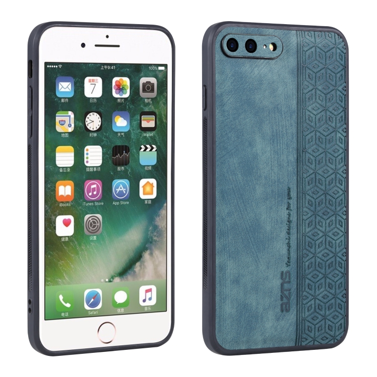 

For iPhone 7 Plus / 8 Plus AZNS 3D Embossed Skin Feel Phone Case(Dark Green)
