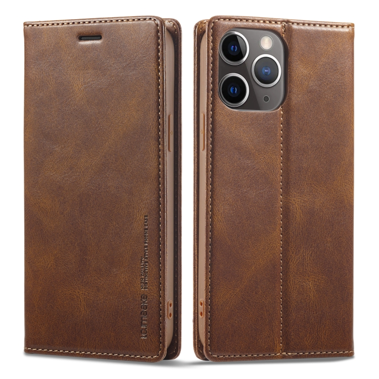 

For iPhone 11 Pro Max LC.IMEEKE RFID Anti-theft Leather Phone Case(Brown)