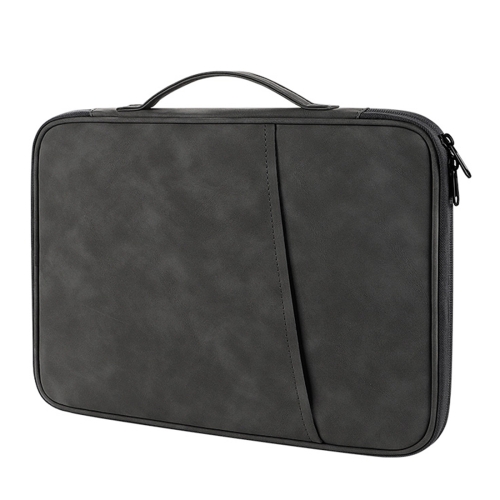 

For 9.7-11 inch Laptop Portable Sheepskin Texture Leather Bag(Grey)