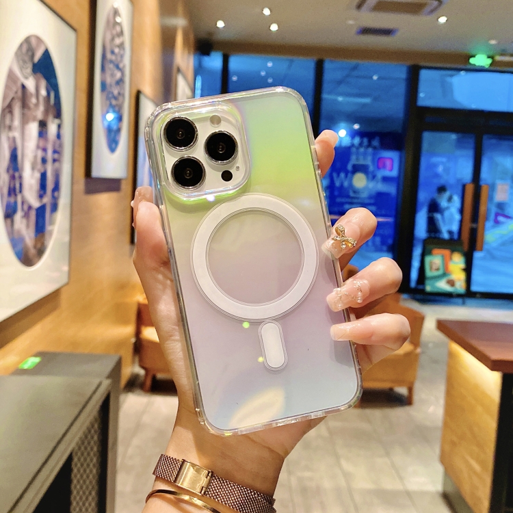 

For iPhone 12 / 12 Pro MagSafe Magnetic Color Plated Phone Case(Rainbow)