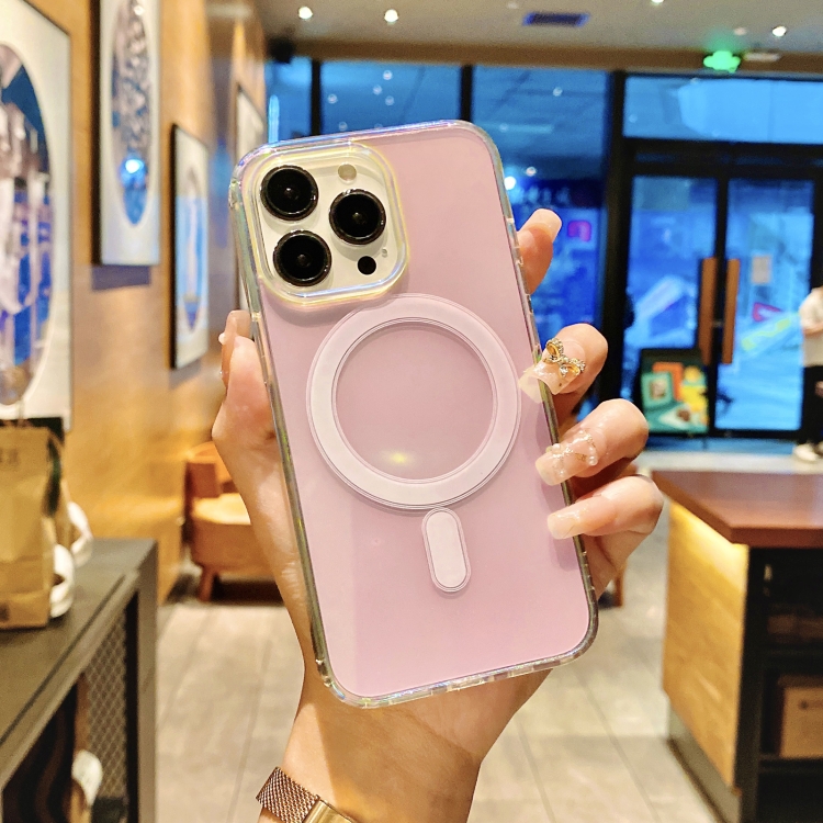 

For iPhone 11 MagSafe Magnetic Color Plated Phone Case(Pink)