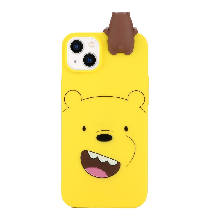 

For iPhone 14 Plus Shockproof Cartoon TPU Phone Case(Happy Bear)