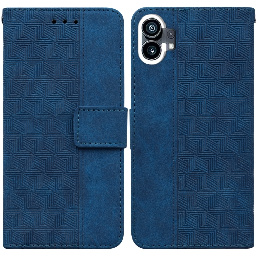 

For Nothing Phone 1 Geometric Embossed Flip Leather Phone Case(Blue)