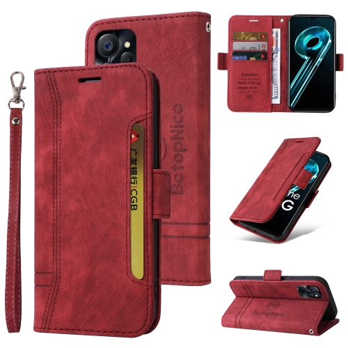 

For Realme 9i 5G BETOPNICE Dual-side Buckle Leather Phone Case(Red)
