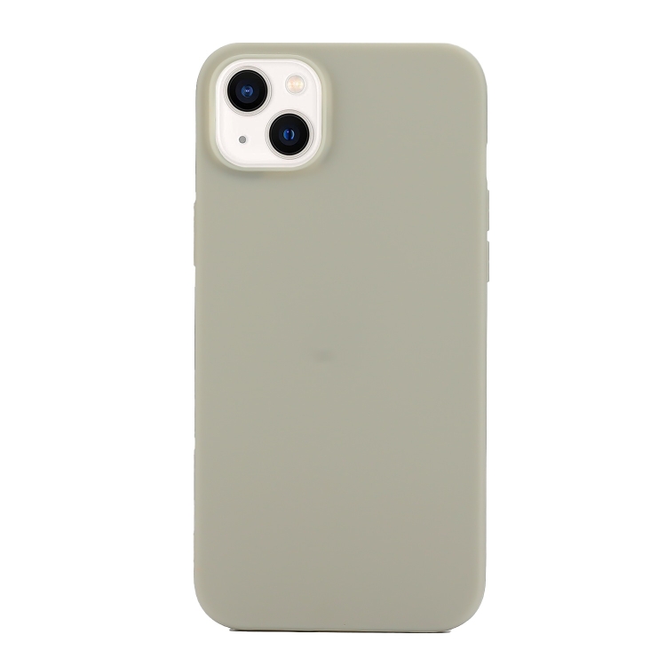 

For iPhone 14 Plus Solid Color Frosted Silicone Phone Case(Grey)