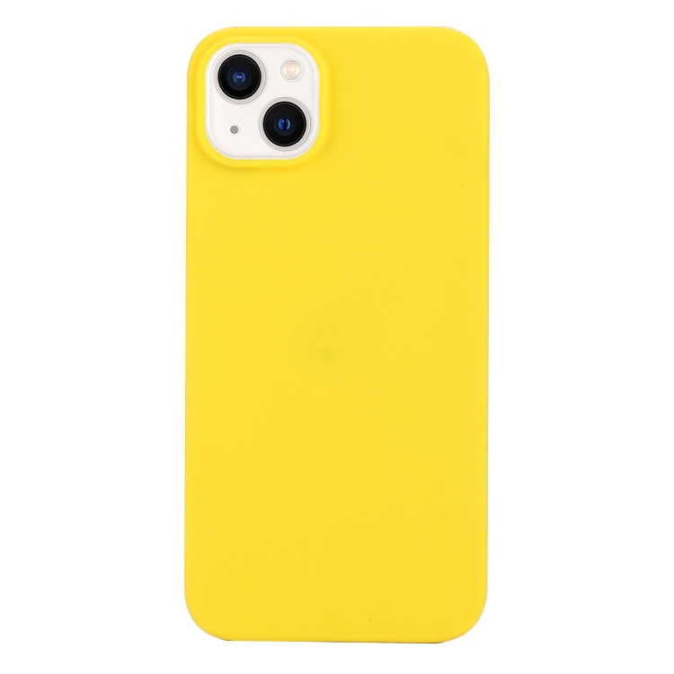 

For iPhone 14 Plus Solid Color Frosted Silicone Phone Case(Yellow)