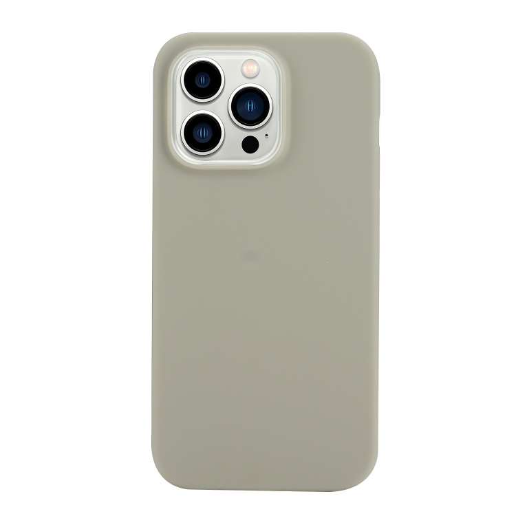 

For iPhone 14 Pro Solid Color Frosted Silicone Phone Case(Grey)