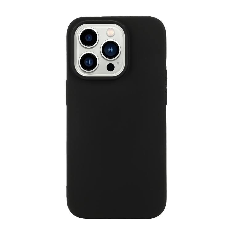 

For iPhone 14 Pro Max Solid Color Frosted Silicone Phone Case(Black)