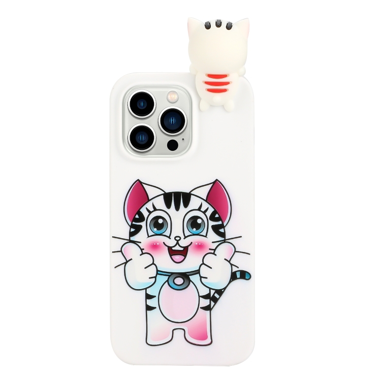 

For iPhone 14 Pro Shockproof Cartoon TPU Phone Case(Cat)