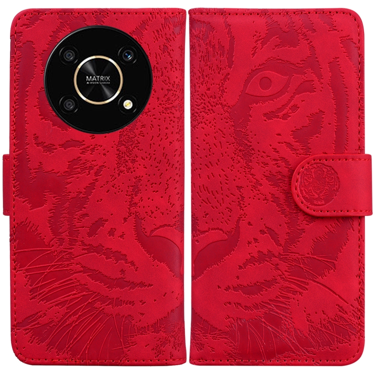 

For Honor X9 / X9 5G Tiger Embossing Pattern Flip Leather Phone Case(Red)