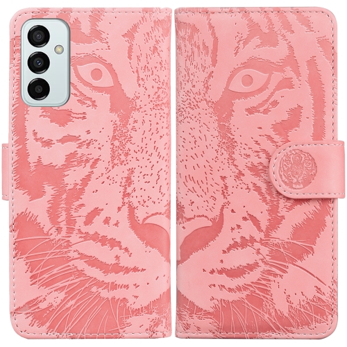 

For Samsung Galaxy M13 4G Tiger Embossing Pattern Flip Leather Phone Case(Pink)