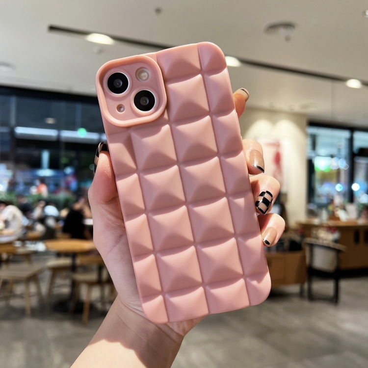 

For iPhone 13 Pro Max 3D Grid TPU Phone Case(Pink)