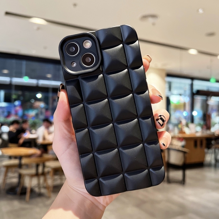 

For iPhone 12 Pro 3D Grid TPU Phone Case(Black)