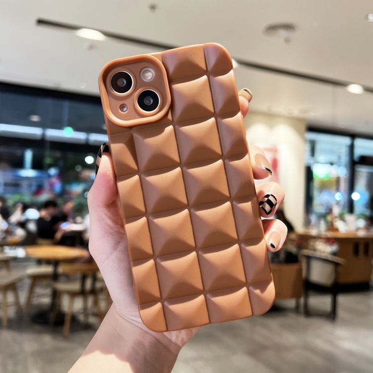 

For iPhone 11 Pro Max 3D Grid TPU Phone Case(Coffee)