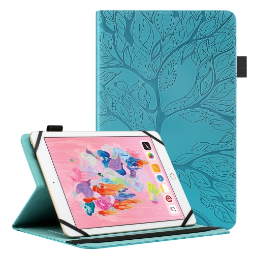 

For 8 inch Life Tree Pattern Flip Universal Leather Tablet Case(Blue)