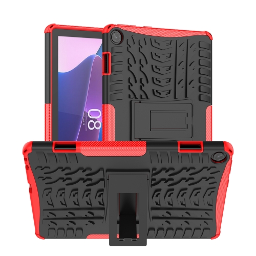 

For Lenovo Tab M10 3rd Gen Tire Texture TPU + PC Tablet Case with Holder(Red)