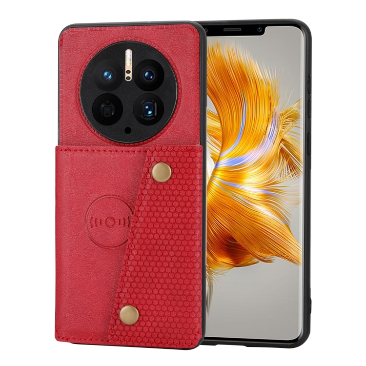 

For Huawei Mate 50 Pro Double Buckle Magnetic Phone Case(Red)