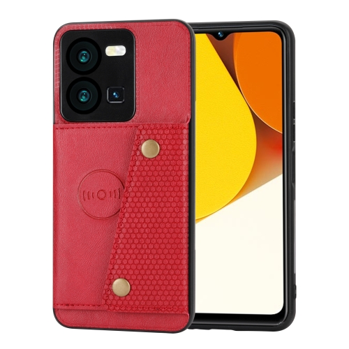 

For vivo V25 5G Double Buckle Magnetic Phone Case(Red)