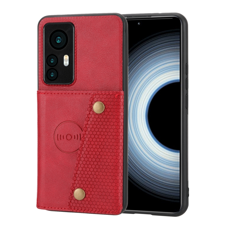 

For Xiaomi Redmi K50 Ultra / 12T / 12 Pro Double Buckle Magnetic Phone Case(Red)
