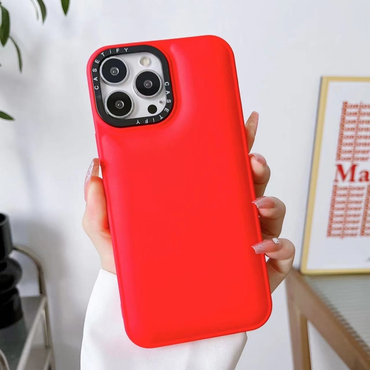 

For iPhone 14 Pro Max Liquid Silicone Bread Bubble Phone Case(Red)
