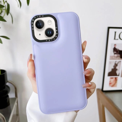 

For iPhone 14 Liquid Silicone Bread Bubble Phone Case(Purple)