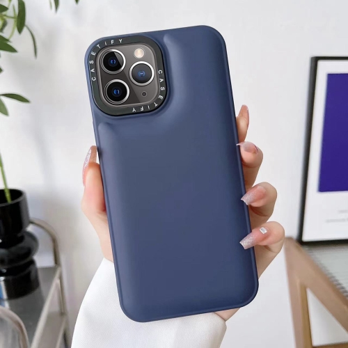 

For iPhone 11 Pro Liquid Silicone Bread Bubble Phone Case(Dark Blue)