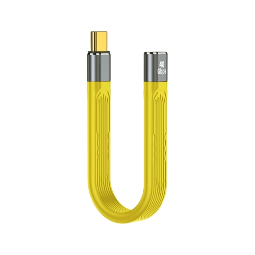100W 40Gbps USB-C/Type-C Female to USB-C/Type-C Male FPC Flexible Data Cable, Length: 13.8cm(Yellow)