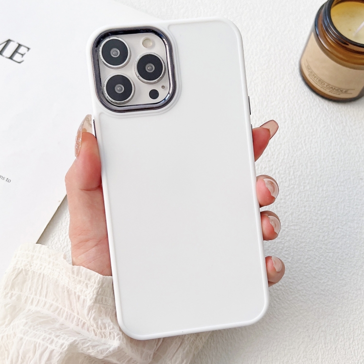 

For iPhone 14 Pro Max Electroplated Grooved Skin Fee Phone Case(White)