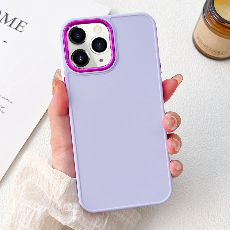 

For iPhone 11 Pro Max Electroplated Grooved Skin Fee Phone Case(Purple)