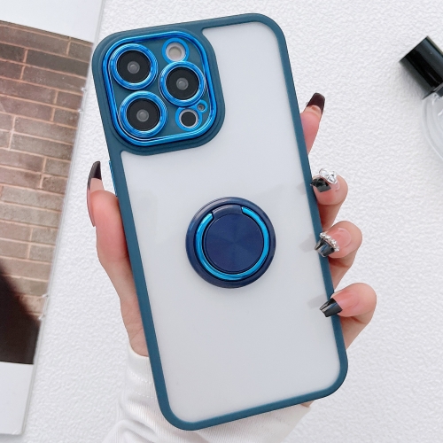 

For iPhone 11 Electroplated Ring Holder Phone Case(Blue)