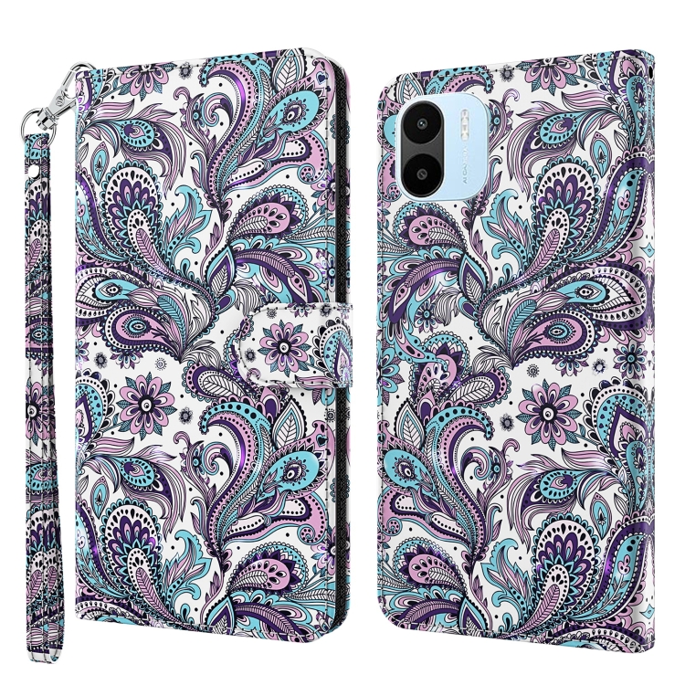 

For Xiaomi Redmi A1 2022 3D Painting Pattern TPU + PU Phone Case(Swirl Pattern)
