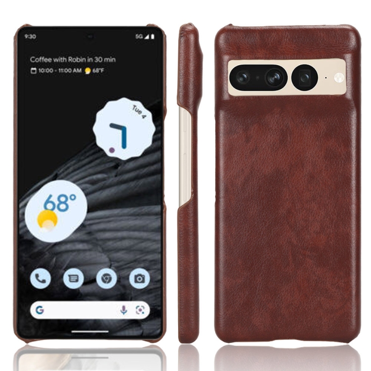 

For Google Pixel 7 Pro 5G Shockproof Litchi Texture PC + PU Case(Brown)