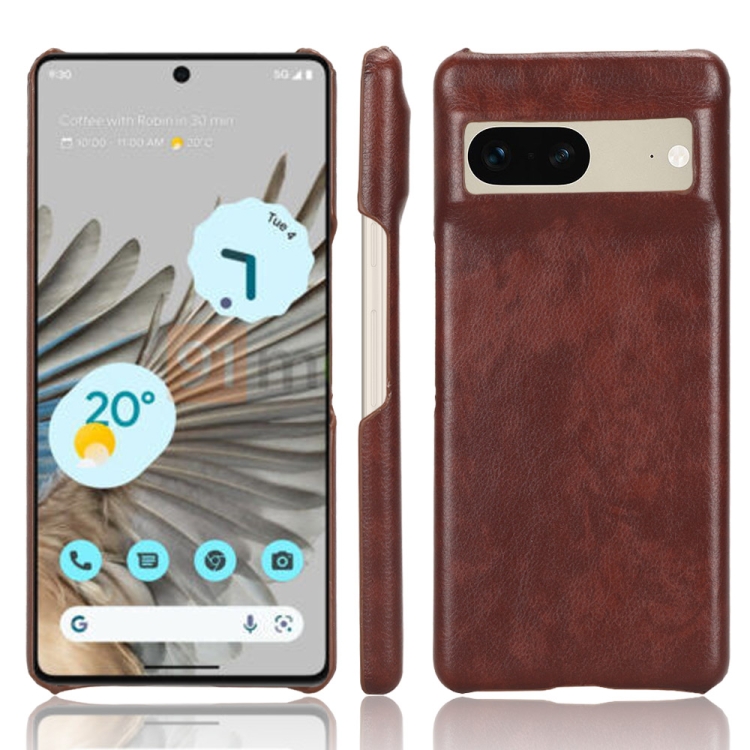 

For Google Pixel 7 5G Shockproof Litchi Texture PC + PU Case(Brown)