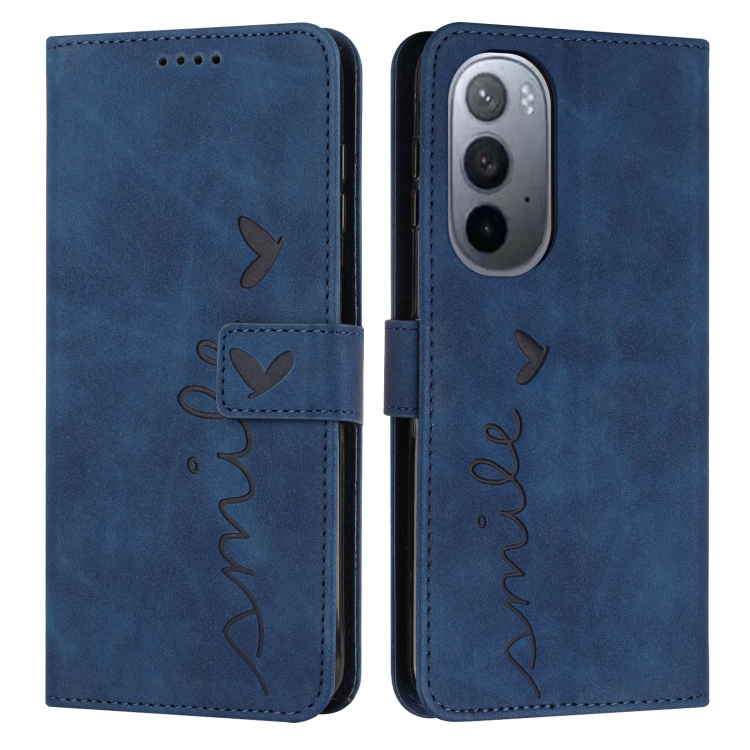 

For Motorola Edge 30 Ultra 5G/X30 Pro 5G Skin Feel Heart Pattern Leather Phone Case(Blue)